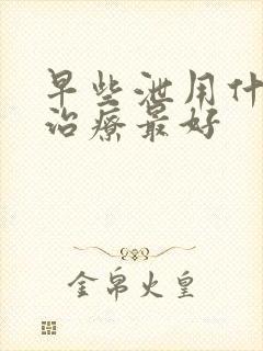 早些泄用什么药治疗最好