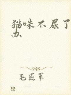 猫咪不尿了怎么办