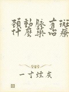 颈动脉有斑块用什么药治疗