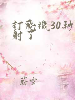 打飞机30秒就射了