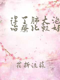 得了肺大泡如何治疗比较好