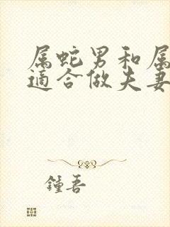 属蛇男和属蛇女适合做夫妻吗