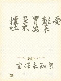 怀孕胃难受想吐吐不出来