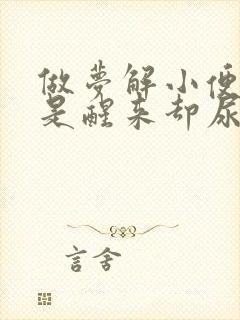 做梦解小便,可是醒来却尿床了怎么回事?