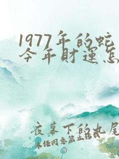 1977年的蛇今年财运怎么样