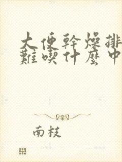 大便干燥排便困难吃什么中药好