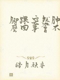 脚踝突然肿痛怎么回事会不会是痛风