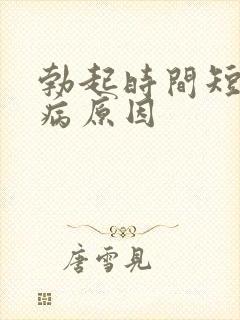 勃起时间短的发病原因