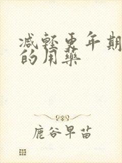 减轻更年期症状的用药