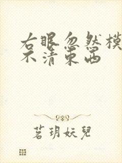 右眼忽然模糊看不清东西