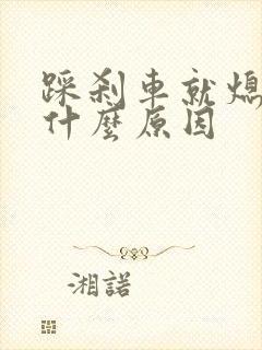 踩刹车就熄火是什么原因