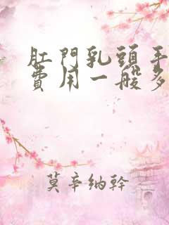 肛门乳头手术的费用一般多少