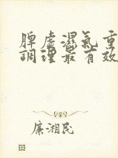 脾虚湿气重怎么调理最有效