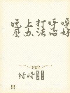 晚上打呼噜有什么办法治好