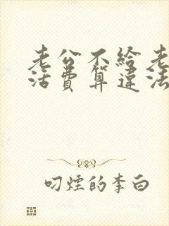 老公不给老婆生活费算违法吗