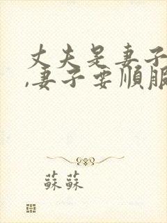 丈夫是妻子的头,妻子要顺服丈夫