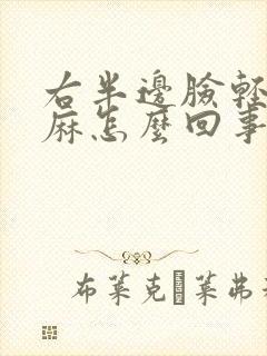 右半边脸轻微发麻怎么回事