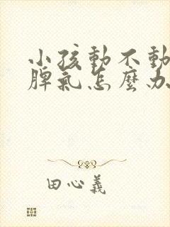 小孩动不动就发脾气怎么办