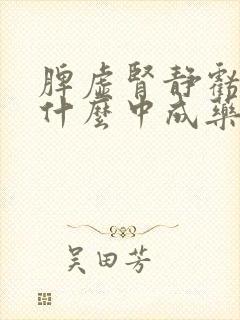 脾虚肾静亏虚吃什么中成药