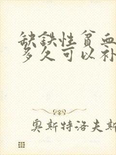 缺铁性贫血吃药多久可以补上来