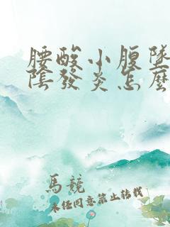 腰酸小腹坠胀外阴发炎怎么回事