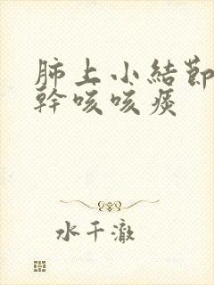 肺上小结节咳嗽干咳咳痰