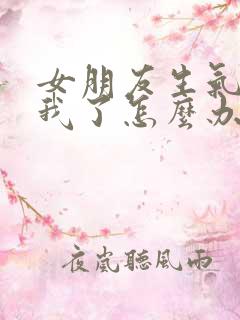 女朋友生气不理我了怎么办