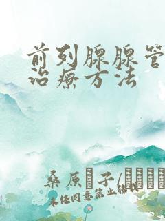 前列腺腺管堵塞治疗方法