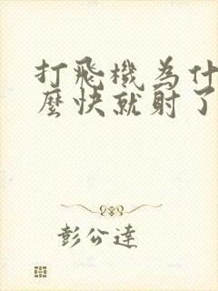 打飞机为什么那么快就射了