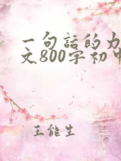 一句话的力量作文800字初中作文