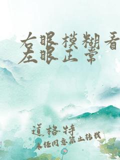 右眼模糊看不清左眼正常