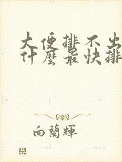 大便排不出来吃什么最快排便