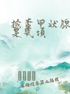 检查甲状腺功能是几项