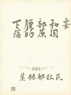 下腹部和睾丸隐痛的原因