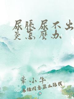 尿胀尿不出膀胱炎怎么办