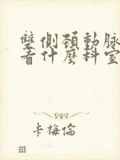 双侧颈动脉斑块看什么科室