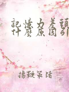 记忆力差头晕是什么原因引起的