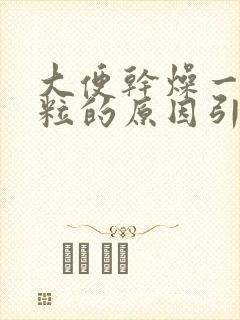 大便干燥一粒一粒的原因引起的