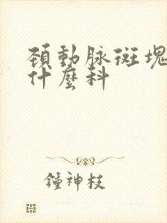 颈动脉斑块要看什么科