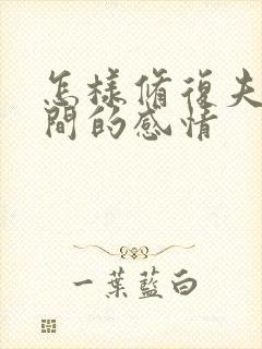 怎样修复夫妻之间的感情