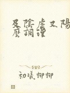 及阴虚又阳虚怎么调理