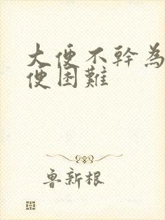 大便不干为啥排便困难