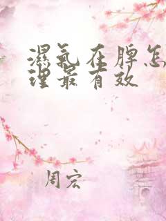 湿气在脾怎么调理最有效