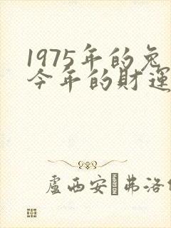 1975年的兔今年的财运怎样?