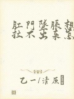 肛门坠胀想拉屎拉不出来怎么回事