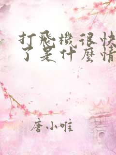 打飞机很快就射了是什么情况