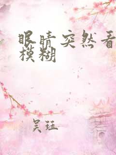 眼睛突然看东西模糊