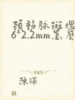 颈动脉斑块3.6*2.2mm怎么治