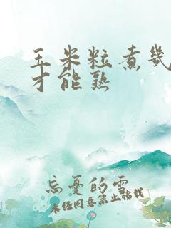 玉米粒煮几分钟才能熟