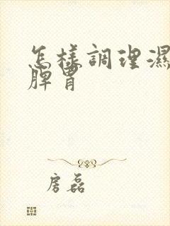 怎样调理湿气重脾胃